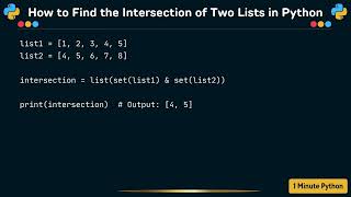 How to Find the Intersection of Two Lists in Python