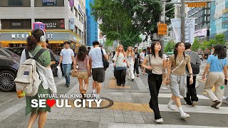 Seoul City Evening Walk, Hongdae Street and Hapjeong Station, Seoul, South Korea, Travel, 4K