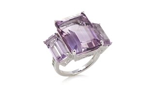 Rarities 16.46ct Amethyst and White Zircon Ring