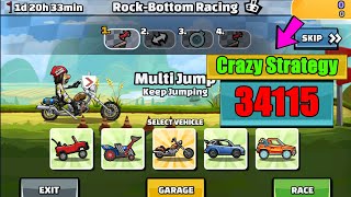 Hill Climb Racing 2 - 😱 34115 Crazy Tactic 😱 (Rock-Bottom Racing)