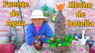 Como crear una Fuente de Agua con Botella Descartable, Piedritas y Cemento para tu Jardín