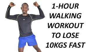 1-Hour WALKING IN PLACE WORKOUT for Losing 10kgs FAST🔥500 Calories🔥