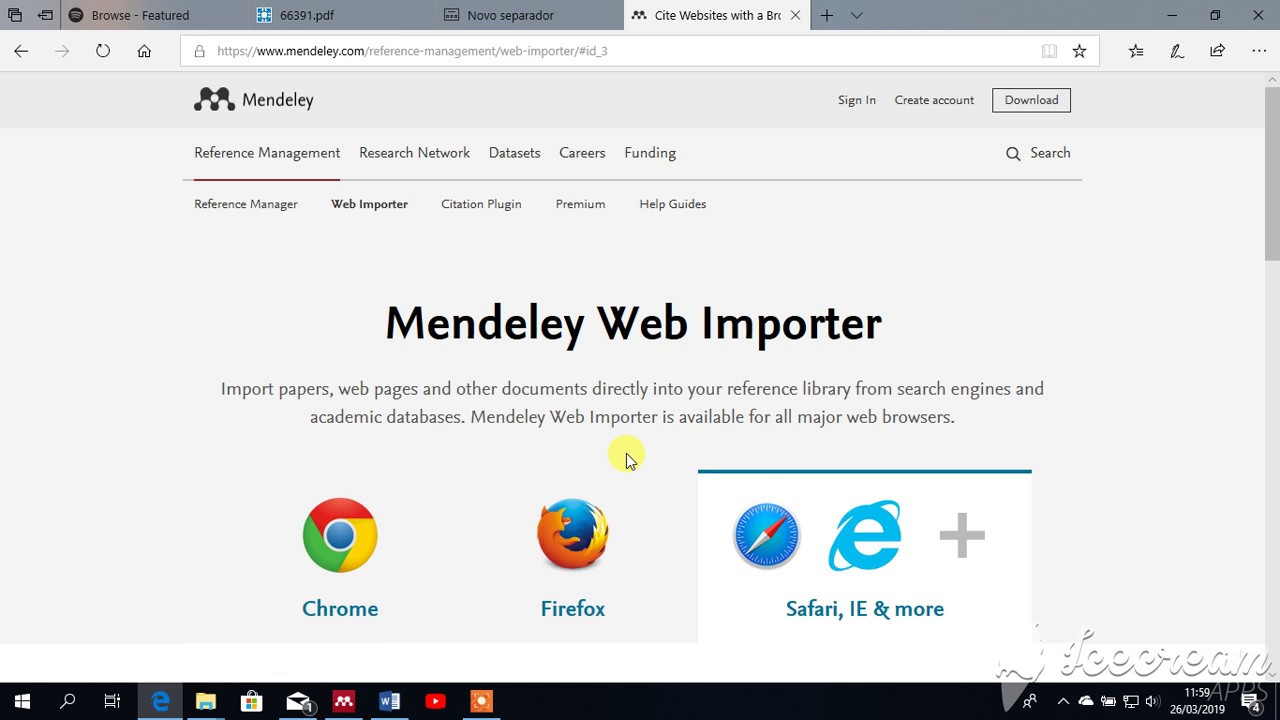 How To Add Mendeley Web Importer To Edge - YouTube