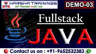 Java Full Stack Demo 03 | 🔥Java Full Stack Developer Tutorial | Java Full Stack New Batch