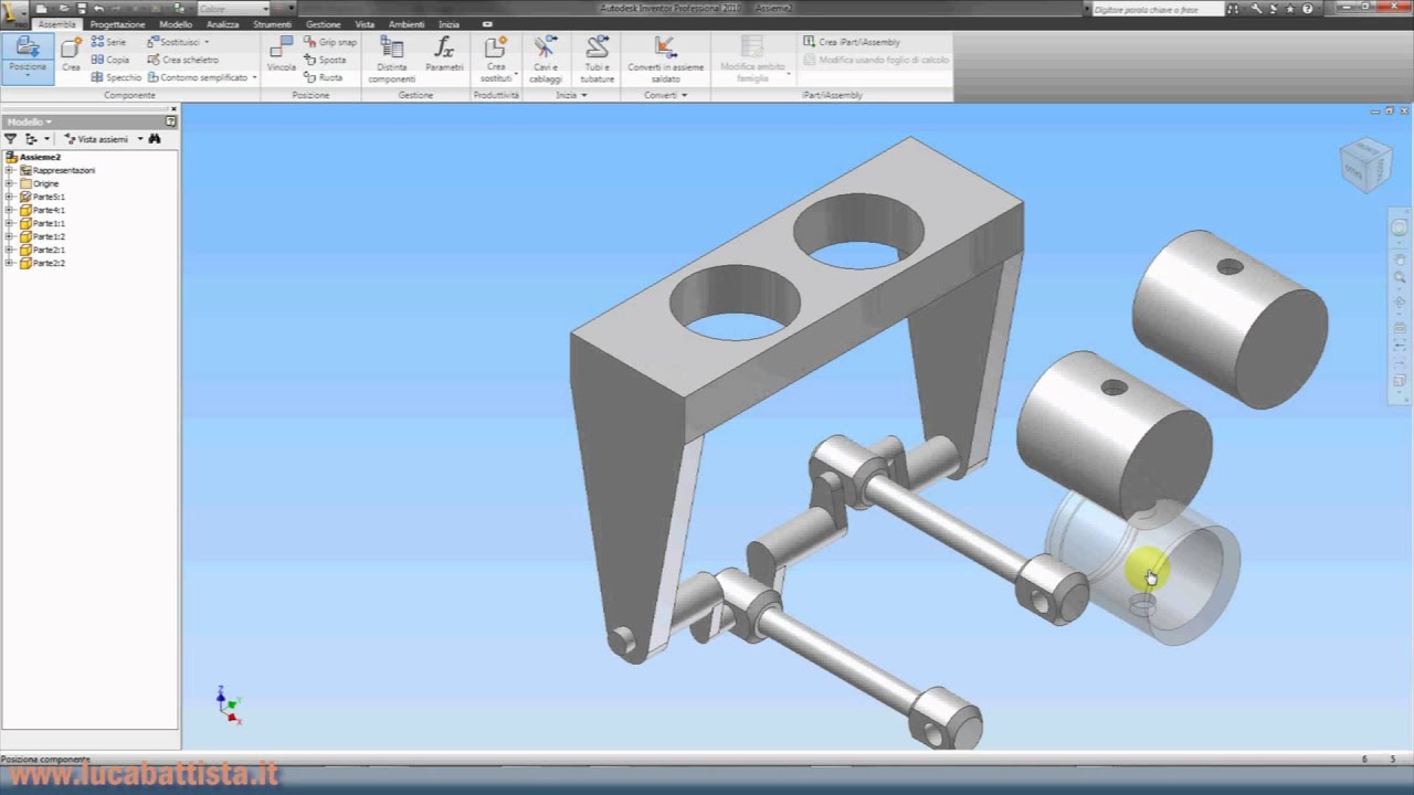 Inventor Autodesk Tutorial 2/parte5 - Lucabattista.it - YouTube