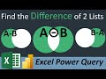 Best Way to Find the Difference Between 2 Large Lists | Excel Power Query