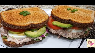Tuna sandwich recipe. Easy, HEALTHY, no mayo tuna sandwich.