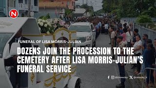 Dozens join the procession to the cemetery after Lisa Morris-Julian’s funeral service