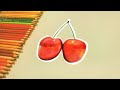 CHERRIES in COLOURED PENCILS Using Faber Castell POLYCHROMOS | #shorts