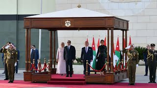 مراسم استقبال للرئيس عبد الفتاح السيسي من جلالة الملك عبد الله الثاني عاهل الأردن في العاصمة عمان