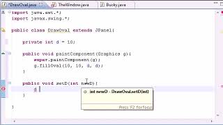 Intermediate Java Tutorial 23 - Drawing an Oval with Slider