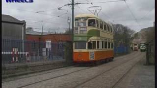 Glasgow Tram 1282 in action at Crich Tramway Village