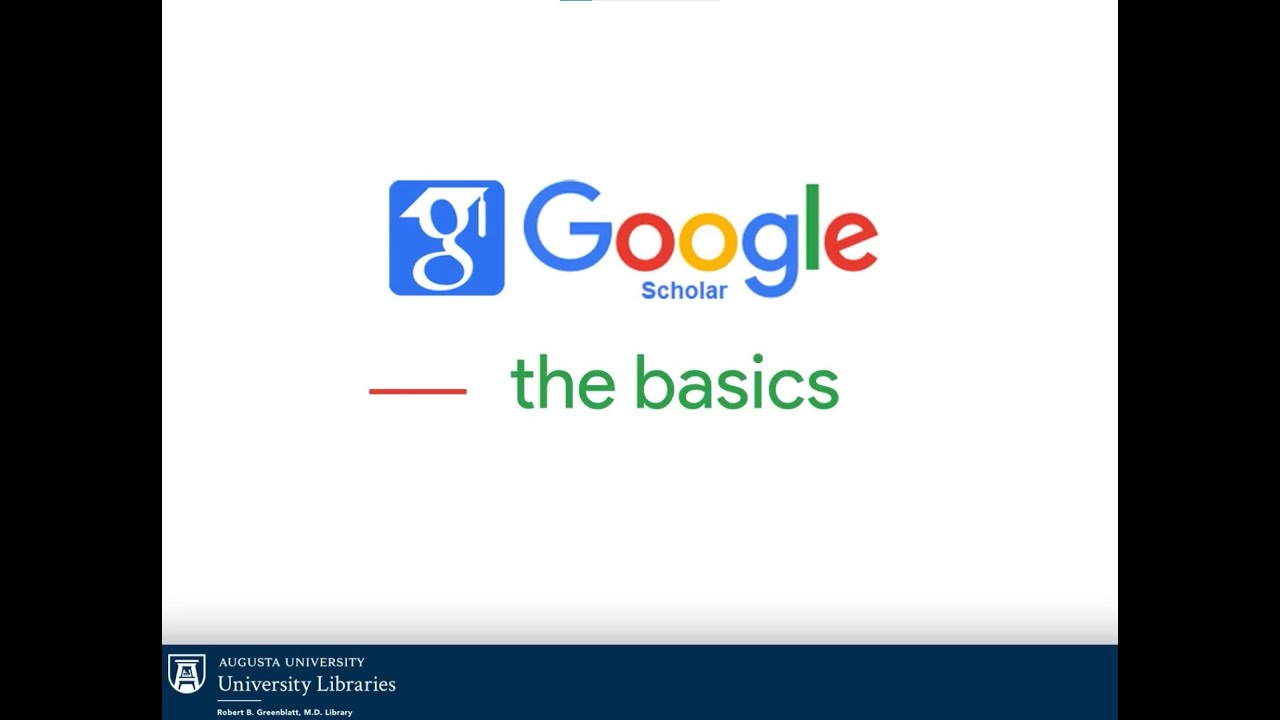 Google Scholar: Basics - YouTube