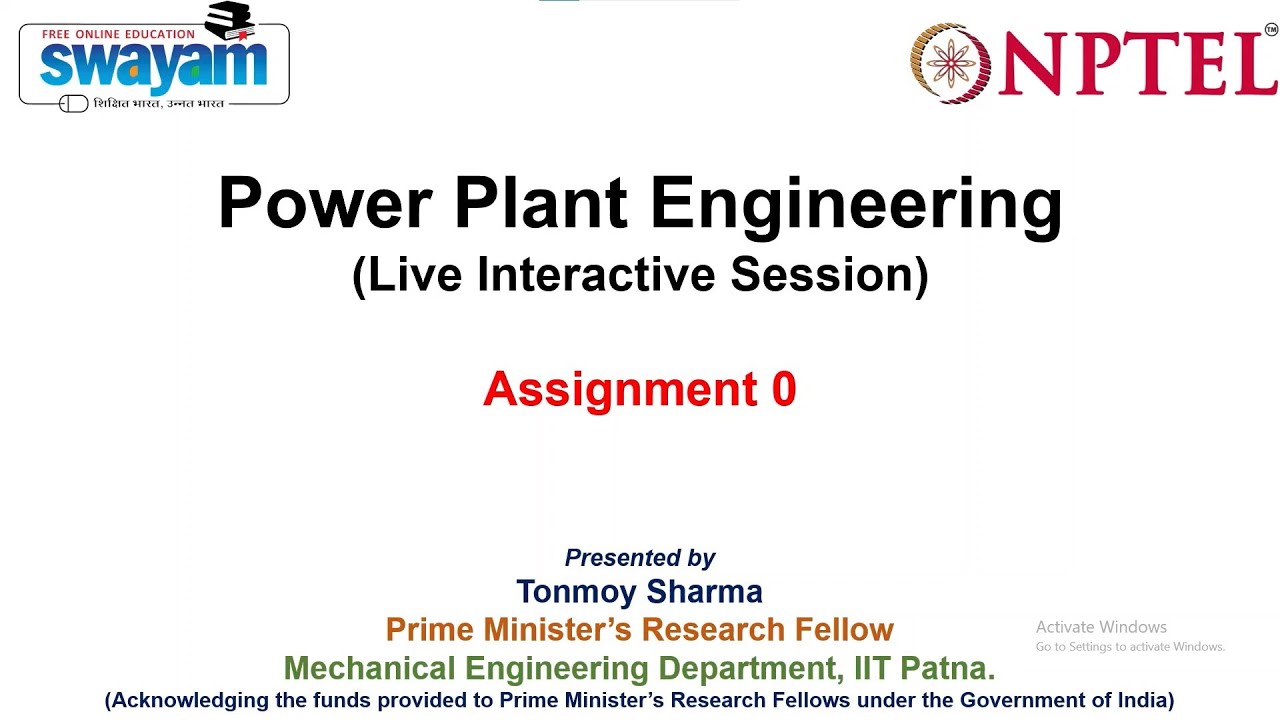 NPTEL - Noc22 - Me73 - Power Plant Engineering - Week 1 - Video 1 - YouTube