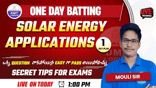 1 Day Batting || Solar energy and Applications  imps || Secret Tips to 100% Pass