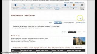 CMU Room Selection - Open Assignment