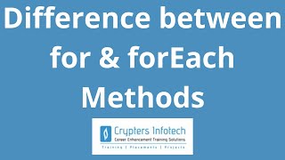 JavaScript: Difference between for & forEach Methods | Looping Methods | Iterate Over An Array