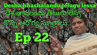 కొన్ని ఆరోగ్య సూత్రాలు /Desha bhashalandu telugu lessa/దేశ భాషలందు తెలుగు లెస్స EP 22