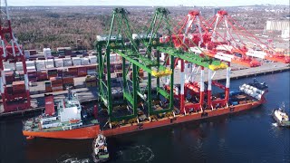 What The Crane! Awesome Aerial 4K View of Two Huge New SPPX Cranes Arriving at Halifax, Nova Scotia