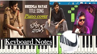 Bheemla Nayak Title Song Keyboard Notes (piano cover) | Pawan Kalyan | Rana Daggubati | ThamanS