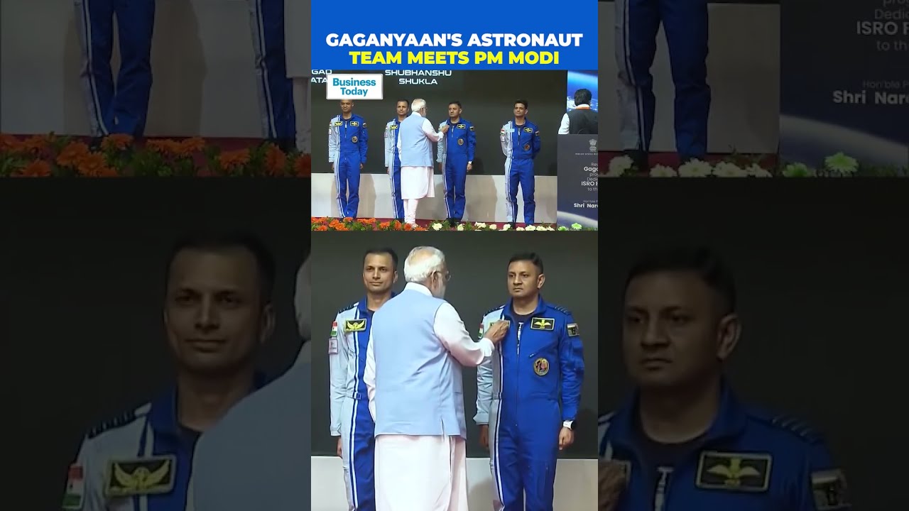 PM Modi Meets Gaganyaan's Astronaut Crew & Bestows Astronaut Wings To ...