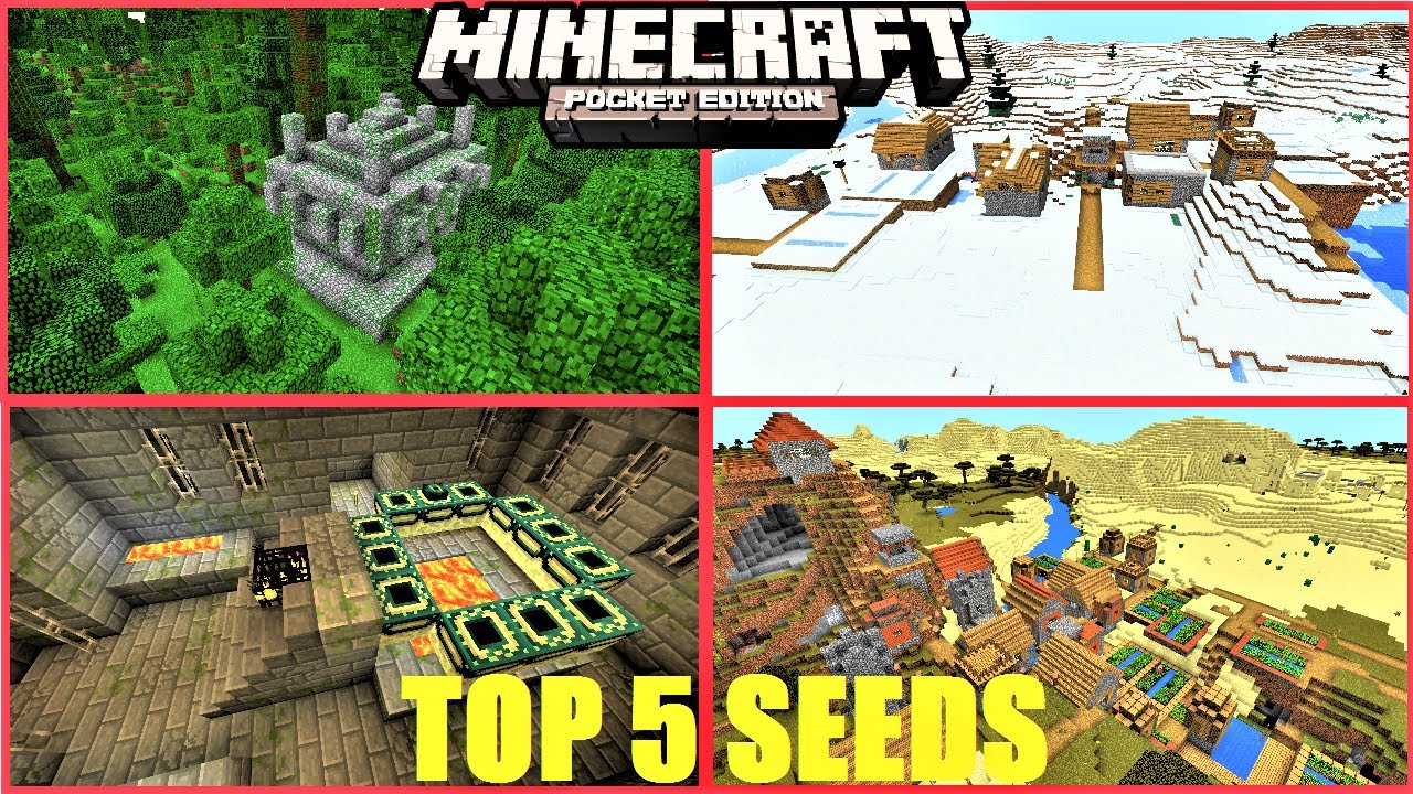 Top 5 SEEDS For MCPE 1.1.3 ! SUPER RARE VILLAGES, STRONGHOLDS, DUNGEONS ...