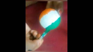 Flag painting on ball | Jana gana mana || National Anthem||#tricolor #art #painting #shorts