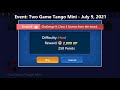 Two Game Tango Mini Game #9 | July 9, 2021 Event | FreeCell Hard