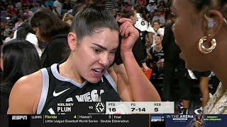 😂🤐 Kelsey Plum says she sucked \u0026 refs cheating in interview | Las Vegas Aces vs Minnesota Lynx WNBA