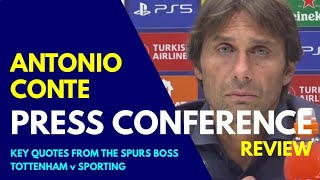 ANTONIO CONTE: Press Conference: Key Quotes From The Spurs Boss: Team News, His Future, Transfers