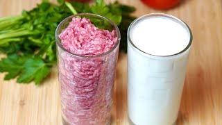 Kefir + minced meat! A glass of minced meat and a glass of kefir - it turns out just great.