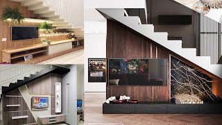 Top 50+ Under Stairs Tv Unit Design Ideas 2024 | Under Staircase TV Cabinets and Storage Home decor