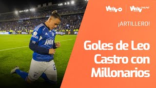 Todos los goles de Leonardo Castro con Millonarios en la Liga 2023-1