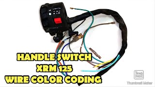 Handle switch XRM 125 wire Color Coding