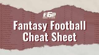 Fantasy Football Draft Cheat Sheet Tutorial | Fantasy Six Pack