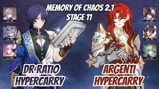 Dr. Ratio Hypercarry \u0026 Argenti Hypercarry Memory of Chaos Stage 11 (3 Stars) | Honkai Star Rail