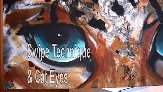 Swipe Technique with Cat Eyes Painting Demo | How to paint Cat Eyes | Acrylic Pour | Jasvir Kambo