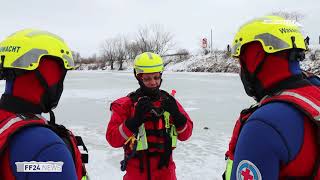 Übung: Eisrettung in Fankfurt (Oder)