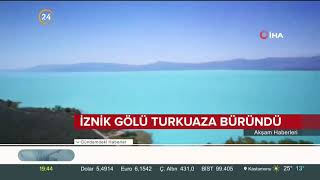 İznik Gölü turkuaz rengiyle büyüledi