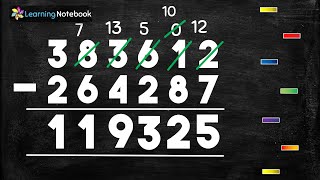 Subtraction of 6 digit Numbers with borrowing