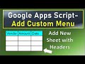 Google Apps Script Add Custom Menu