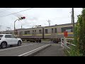 【踏切】jr東金線　オーバーハングの警報灯が変な配置の踏切 railroad crossing in japan