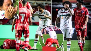 Marcelo in Tears After Breaking Opponent's Leg during Copa Libertadores Argentinos Jrs vs Fluminense