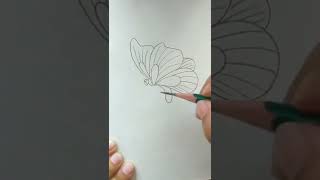 3d Butterfly Drawing with pencil | AJ Arts|How to draw simple art 3d| #shorts #youtube #drawing #art