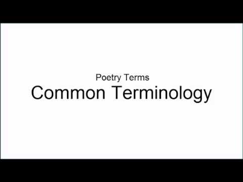 Poetry Terms: Common Terminology Poetry Terms: Common Terminology