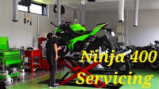 Ninja 400 Servicing in Japan's Kawasaki Plaza