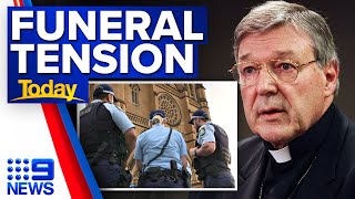 Tensions high ahead of Cardinal George Pell funeral in Sydney | 9 News Australia