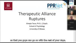 Psychotherapy Effectiveness Webinar Series: Therapeutic Alliance, Ruptures and Repairs