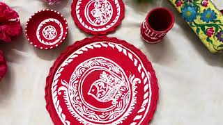 মাটির থালা, গ্ল্যাস, বাটি উপর ডিজাইন / Design on clay Pots