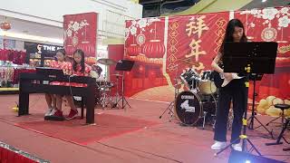 红日Piano Duet, Guitar, Drum cover by Hannah, Esther, Yin Xuan \u0026 Janeen